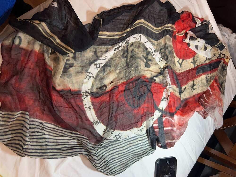 Dolcezza Abstract Print Lightweight Sheer Scarf